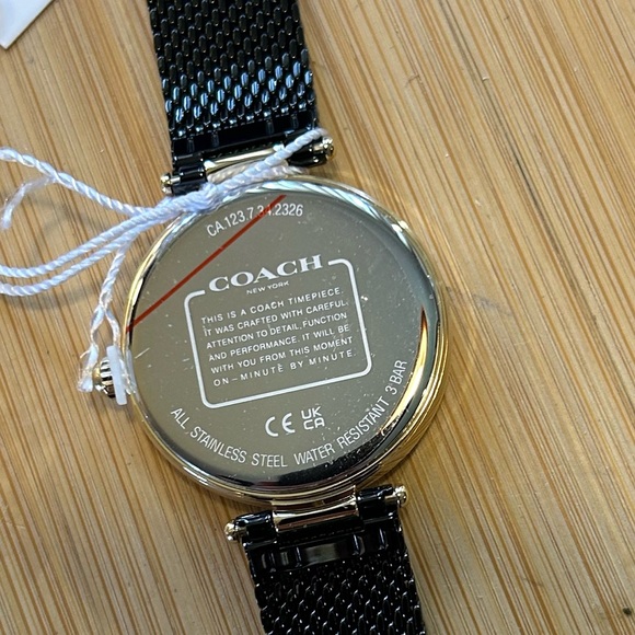 Coach Park Carnation Watch With 34mm Black Face & Black MeshBracelet - Picture 4 of 6